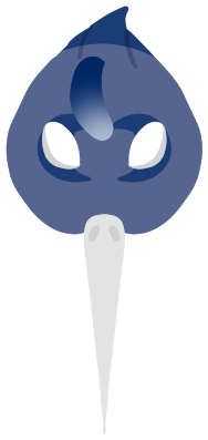 a headshot of a blue crane with a long beak